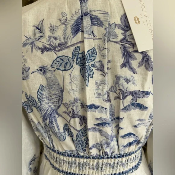 Caroline Constas Ivory and Blue Floral Mini Dress - Picture 5 of 16